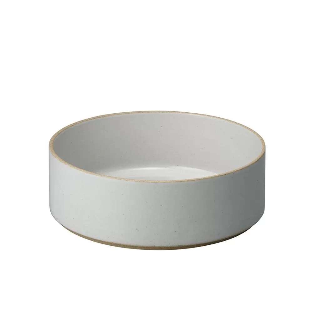 Hasami Porcelain<hasami porcelain Hasami Zylindrische Schale | O 22 Cm, H 7,2 Cm | Hellgrau Glanzend Glasiert
