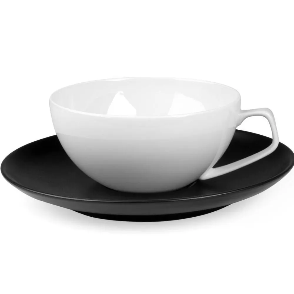 Tac Service Von Walter Gropius<rosenthal Tac Schwarz | Teetasse Weis Mit Untertasse Schwarz, 1 Stuck